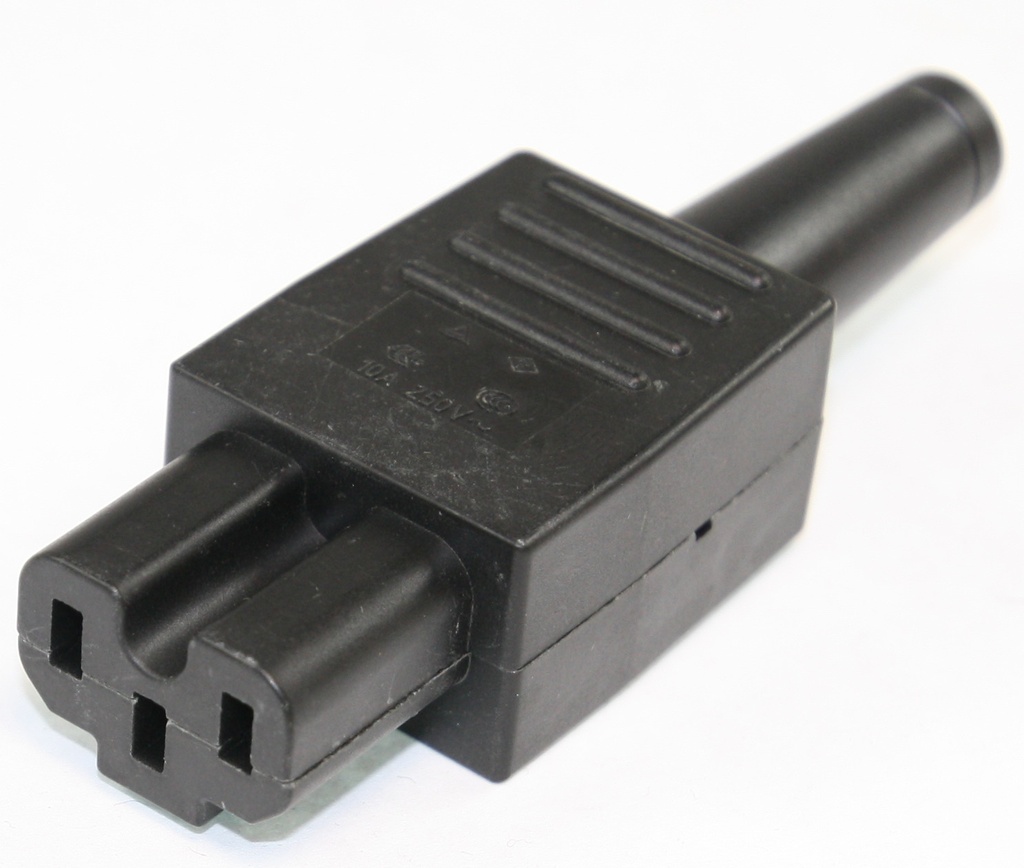 Series: 4771 IEC Connector C15A for very hot conditions 155°C, Rewireable, Straight