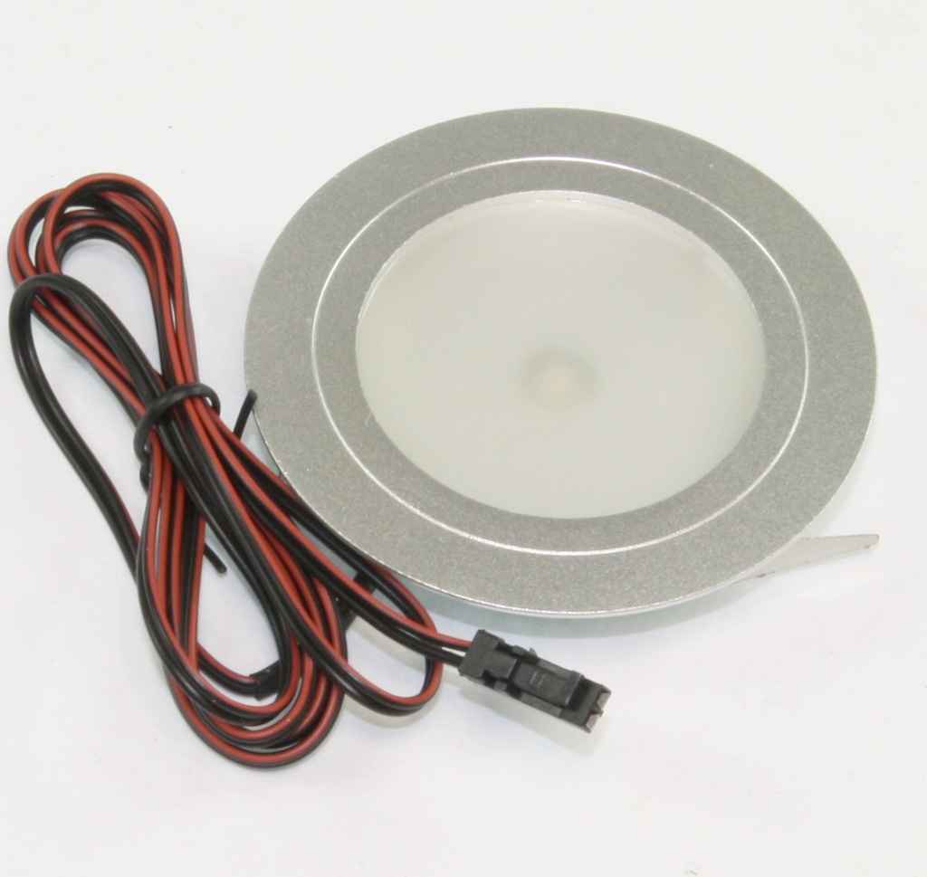 LED indbygningsspot, Ø=69mm. varm hvid, 2,5W silver