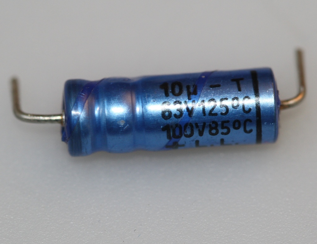 El-Capacitor 10µF/63V-6,5x18mm