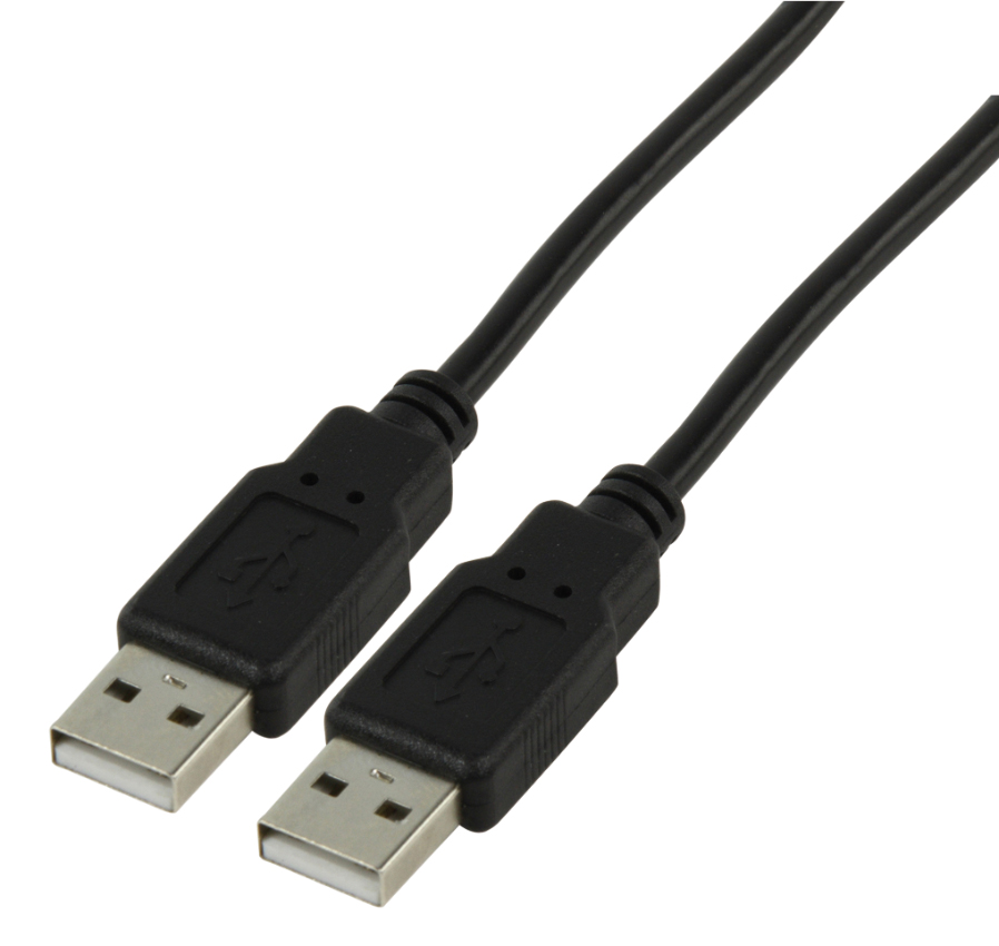 USB 2.0 kabel, standard, A til A, 1,8 meter, SORT