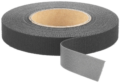 Velcrobånd, dobbeltsidet, 16mm, 10m, sort