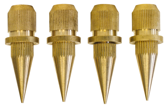Højttalerspikes 4 stk., messing, 25-30cm