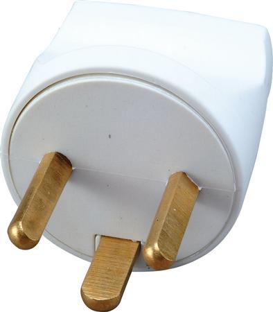 Stikprop EDB 230V, HVID, m/jord SKRÅ BEN