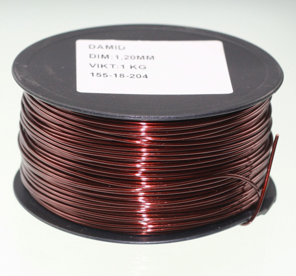 Kobbertråd, lakeret, 1,20mm, 1000g.
