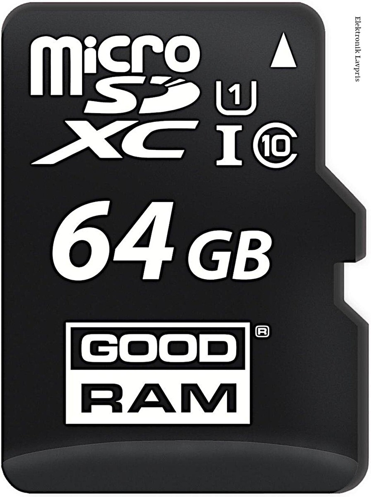 MicroSDXC + adapter, Class 10 UHS-I, 64GB