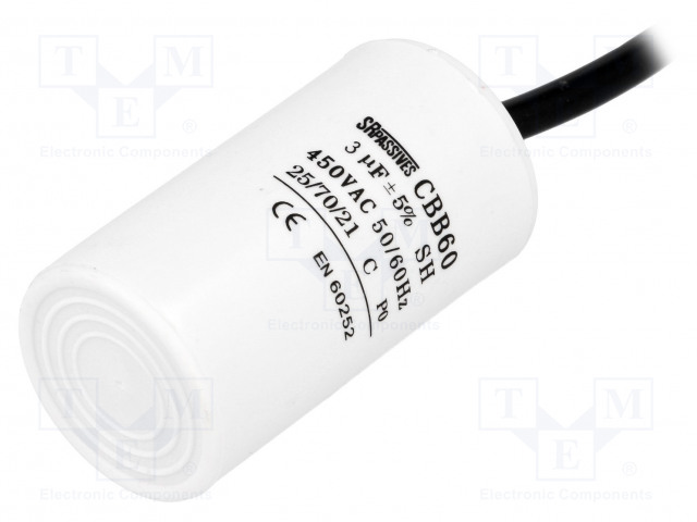 Motorstart kondensator 3uF 450V =35x60mm
