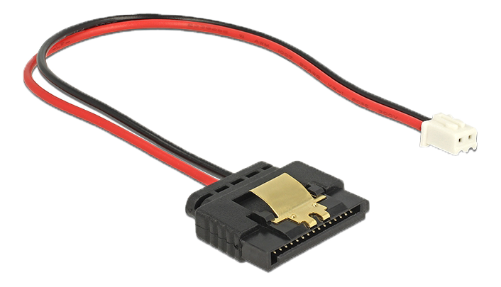 Delock kabel Power 2 pin hun til SATA 15 pin receptacle "5 V" Med metal clip