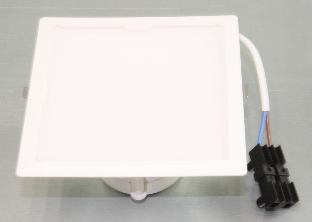 LED indbygningsspot, Firkantet 121x121mm. varm hvid, 11W white
