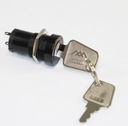 Key Switch 125V/3A - 1 x OFF/ON. Nøgle ud i 1 position
