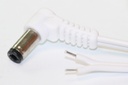 DC-kabel 2,5/5,5 vinklet 0.5mm² 1,5m løs ende HVID