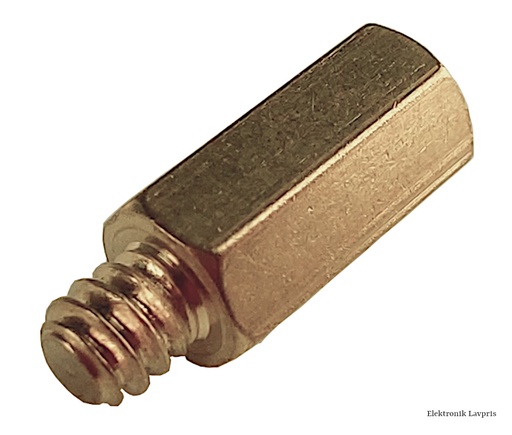 [138226] Brass Screw Thread PCB Stand-off Spacer, 10mm, 1 stk.