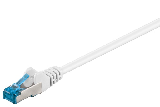 [139621] CAT 6a patch cable S/FTP (PiMF), white LSZH halogen-free, CU, 1m
