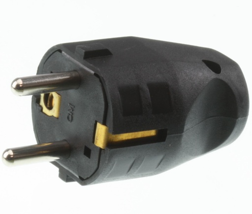 [139907] Schuko netstik han 230V, m. jord, SORT