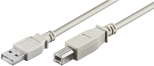 [140040] USB 2.0 kabel, A til B, 1,8 meter, GRÅ