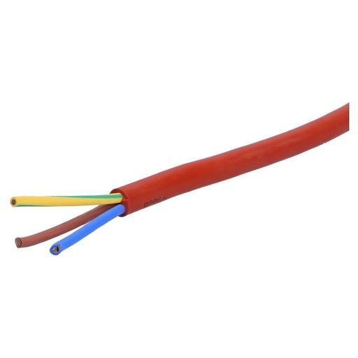 [140241] Netledning, 3x0,75mm², silikone, brun, rund