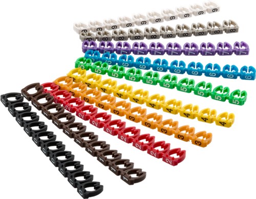 [140283] Kabel markør klip for kabel diameter op til 6 mm, Cifre 0-9