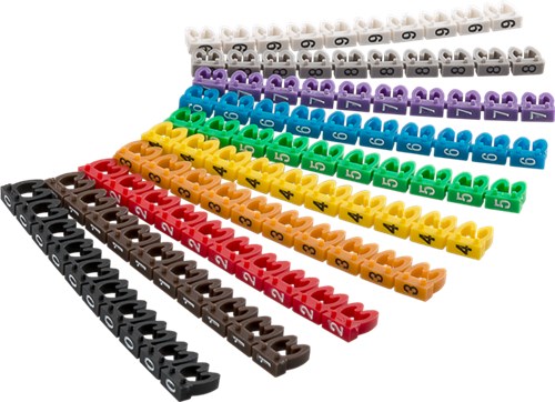[140284] Kabel markør klip for kabel diameter op til 4 mm, Cifre 0-9
