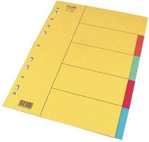 [140368] Register Bantex A4 PAPIR FARVE INDEKS (5 FARVER)
