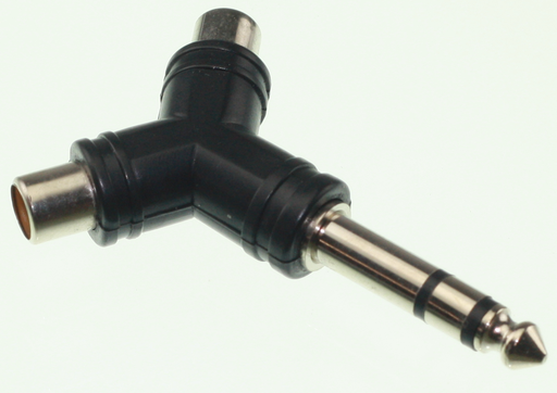[140466] 6,3mm. Stereo Han - 2 x Phono (RCA) Hun Adapter