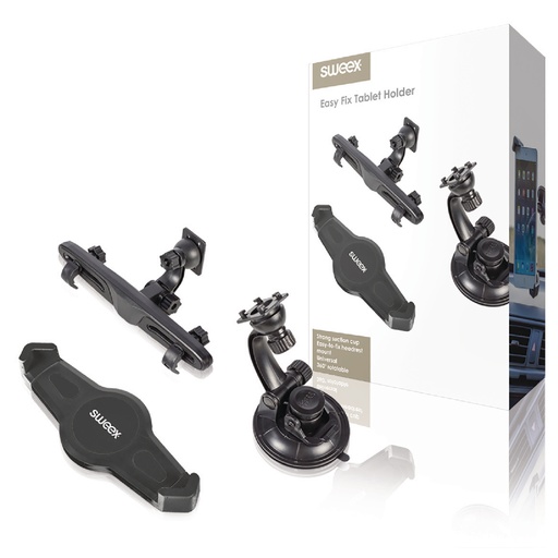 [142038] Universal Tablet Mount In-Car Window and Headrest Black