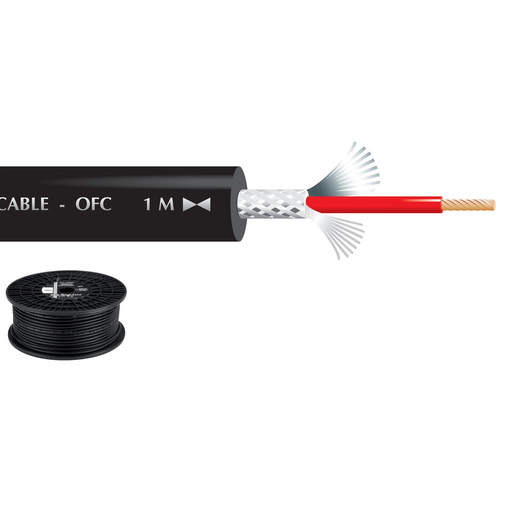 [142182] Mikrofonkabel, 1+1/ 0,7mm2, Ø6,8mm, sort