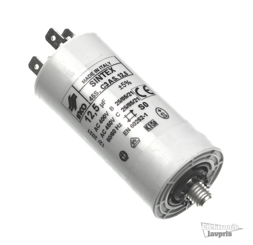 [142217] Motorstart kondensator 12,5uF, 450VAC Ø35x95mm