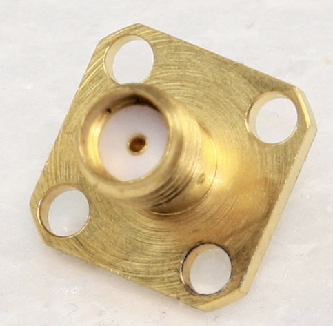[142261] SMA-Female 4-Hole Flange - Panel Mount Coaxial Connector (Brugte)