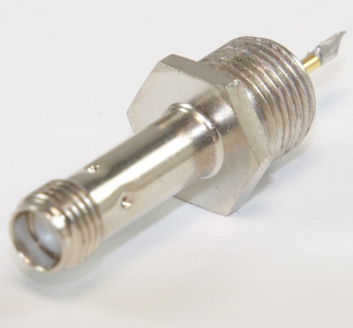 [142332] Sma female bulkhead plug Long plated "Brugte"
