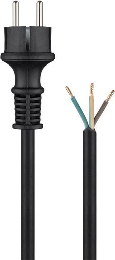 [142815] Schuko Netledning 3x1,5mm. 0,5m. Sort