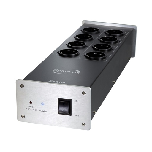 [142835] Dynavox X4100S, Hi-Fi strømstik med netfilter, sølv