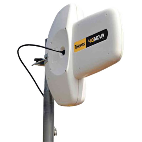 [142857] Televes 3G/4G Outdoor Antenna, Amplifier, IP53, 7.5m cable, white
