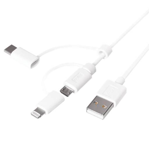 [142919] USB A til Micro-USB, Lightning & USB-C adapter, 1m