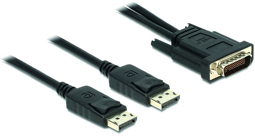 [143042] DeLOCK DMS-59 adapter, DMS-59 han til 2xDP han, 2m, sort