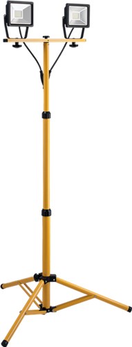 [143483] Two LED outdoor floodlights on a telescopic stand, 2 x 40 W work light