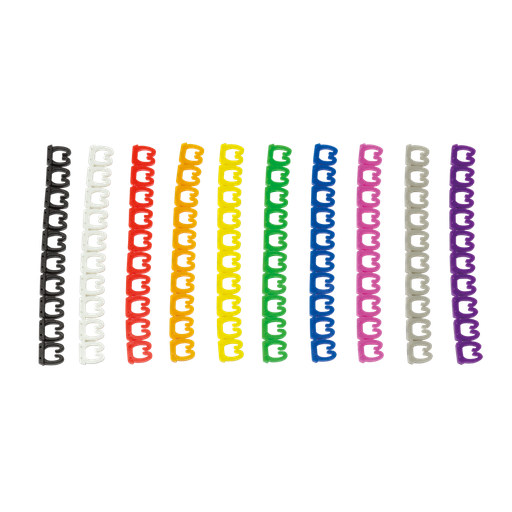 [143712] Farvekode clips - Til patchkabel, 10x10 stk