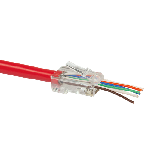 [143991] Cat.6/flex & solid/utp 8P8C RJ45 Modular plug for RUND kabel - open front