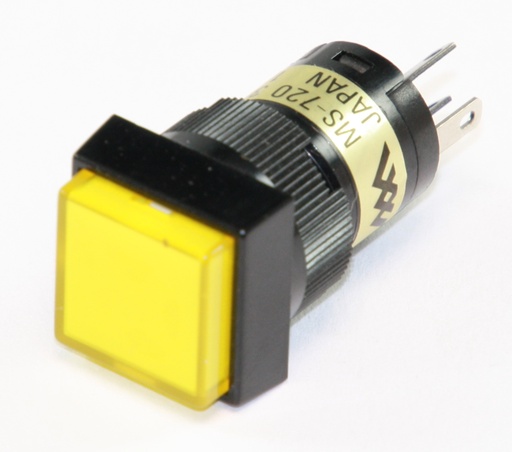 [144055] Trykafbryder 1-pol ON/ON med LED-lys Gul