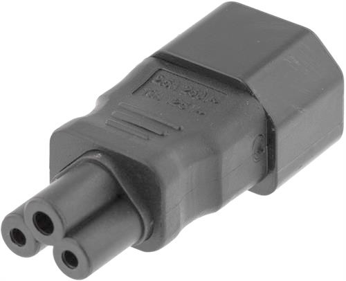 [144127] Strømadapter, IEC 60320 C14 til IEC 60320 C5, 250V/2,5A, sort