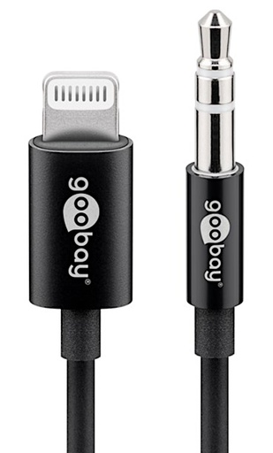 [144162] Apple Lightning Audio, 3.5 jack, 1m, sort