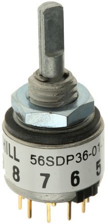 [144246] Drejeomskiftere, 10 Positioner, 200 mA, 30V DC, 115V AC