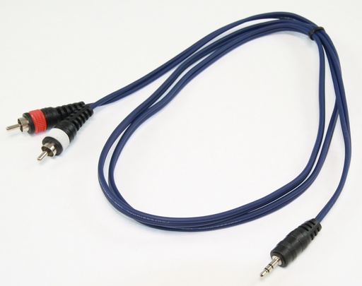 [144579] Stereo mini jack &gt; 2 Phono han L/R, 1.5 m. SORTE STIK