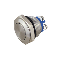 [144638] Tryktast Metal 16 mm 1 x OFF/(ON) SLUTTE Tast: Flad