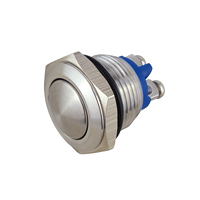 [144639] Tryktast Metal 16 mm 1 x OFF/(ON) SLUTTE Tast: Konveks