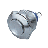 [144643] Metal ringtryk 22 mm, 2 kontakter, 1x NO-kontakt