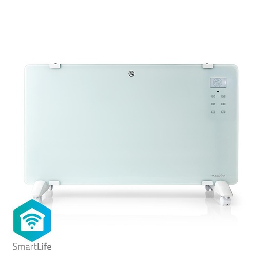[144732] Wi-Fi Smart-konvektionsradiator | Termostat | Frontpanel af glas | 2000 W | Hvid