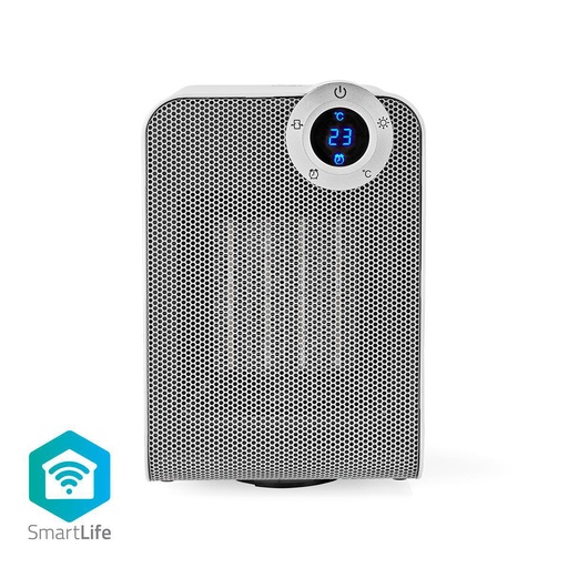 [144985] Wi-Fi Smart-varmeblæser | Kompakt | Termostat | Oscillation| 1800 W | Hvid