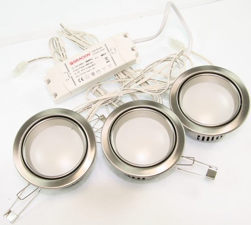[146665] LED Spot x 3 INCL. transformer Ø=90mm. 3x4W varm hvid