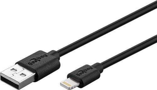 [141220] iPhone / iPad / iPod Lightning USB kabel Sort - 1 meter