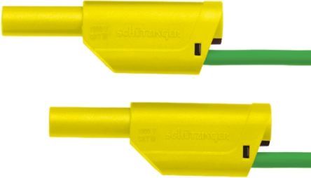 [141300] Sikkerhedsprøveledning Silikone 100cm. GUL/GRØN