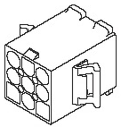 [141641] Molex, STANDARD .093&quot;, Lige Stikkontakthuse, 9-Polet Han, 3 Rækker